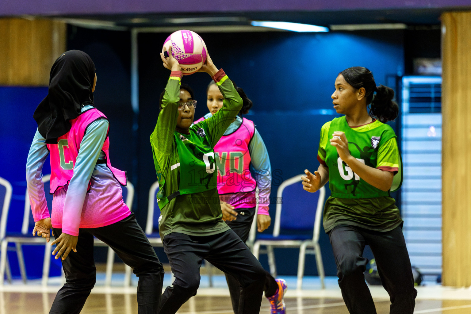Fionti SC vs Young Netters A in Day 6  of 3rd Netball Junior Championship, held at Social Center on Friday 24th January 2025 . Photos: Shuu Abdul Sattar / images.mv