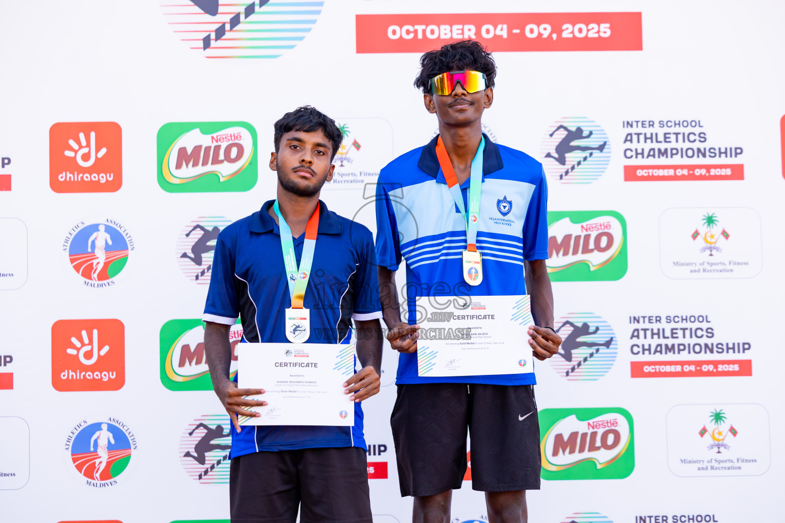 Day 3 of Inter-school Athletics Championship 2025 held in Ekuveni Synthetic Track, Male', Maldives on Wednesday, 08th October 2025. Photos by: Nausham Waheed / Images.mv