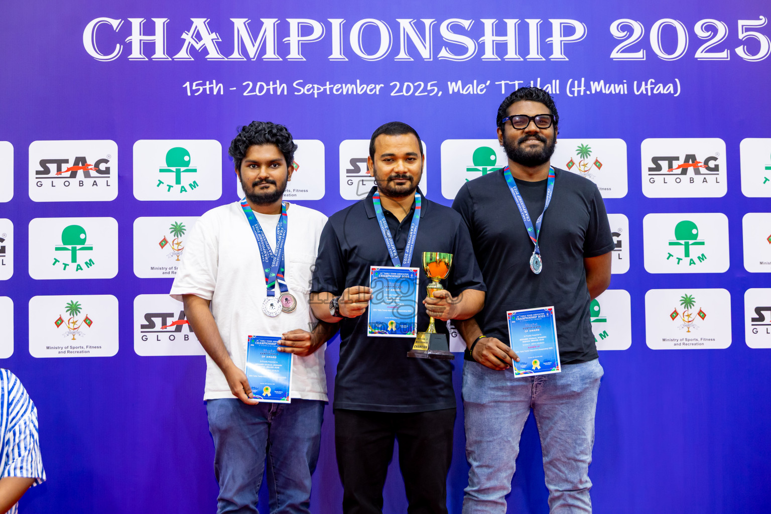 Finals of 30th Table Tennis Association Championship 2025 was held on Saturday, 20th September 2025 in Male' TT Hall, Male', Maldives. Photos: Nausham Waheed / images.mv