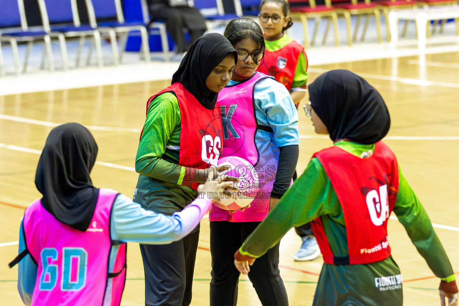 Netkids C vs Fionti Academy A in Day 5 of 3rd Netball Junior Championship, held at Social Center on Thursday 23rd January 2025 . Photos: Shuu Abdul Sattar / images.mv