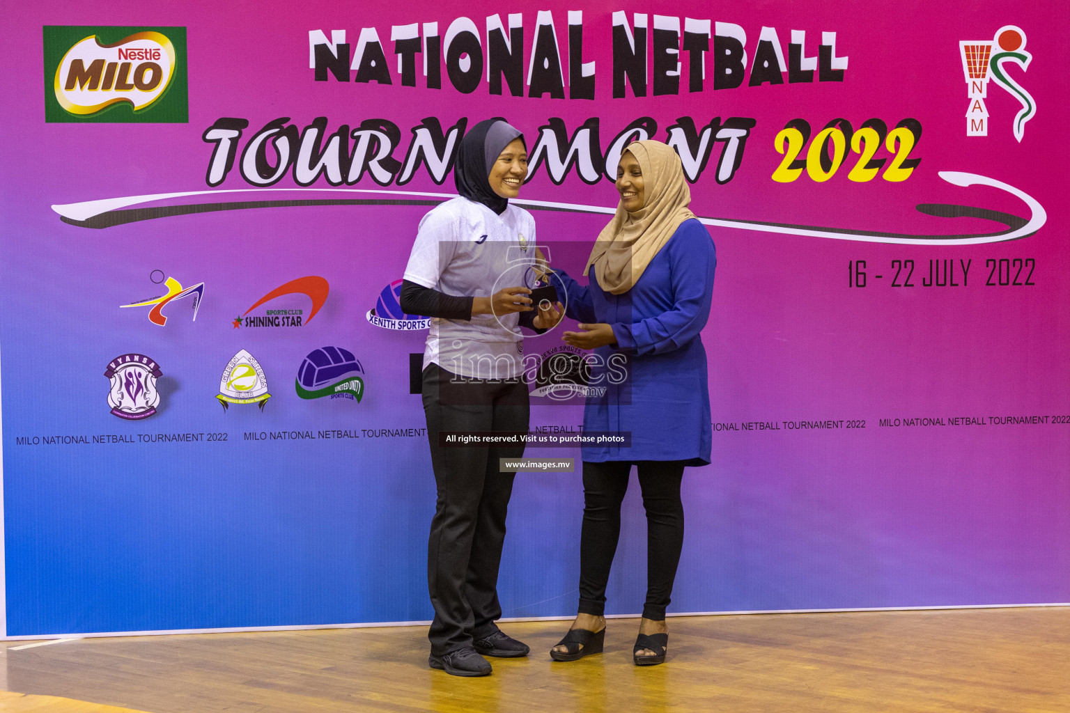 Club Green Streets vs Mahibadhoo in the Milo National Netball Tournament 2022 on 20 July 2022, held in Social Center, Male', Maldives. Photographer: Shuu / Images.mv