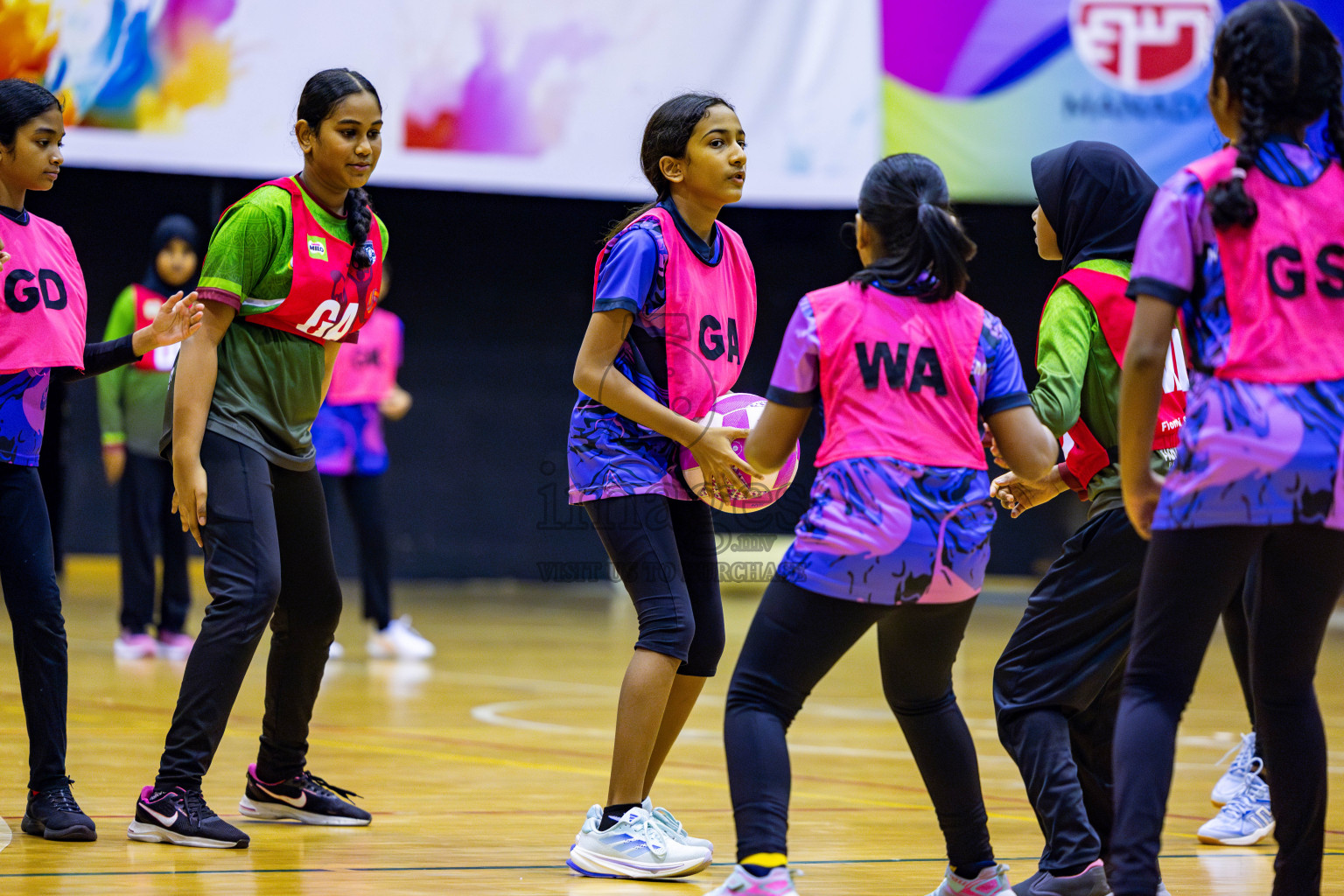 N Sports Acamdemy A vs Fiontti Sports Club in Day 3 of 3rd Netball Junior Championship, held at Social Center on Tuesday, 21st January 2025 . Photos: Nausham Waheed / images.mv