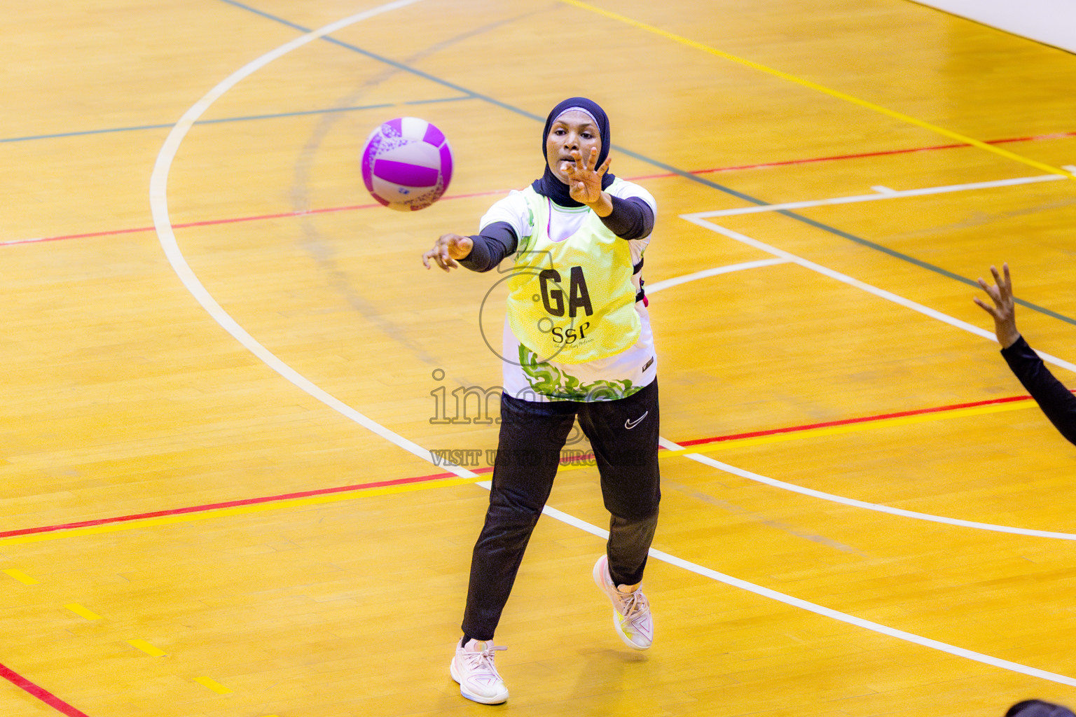 Matrix vs Club green streets in 1st division Final of National Netball Tournament 2025 held in Social Center at Male', Maldives on Thursday, 29th May 2025. Photos: Nausham Waheed / images.mv