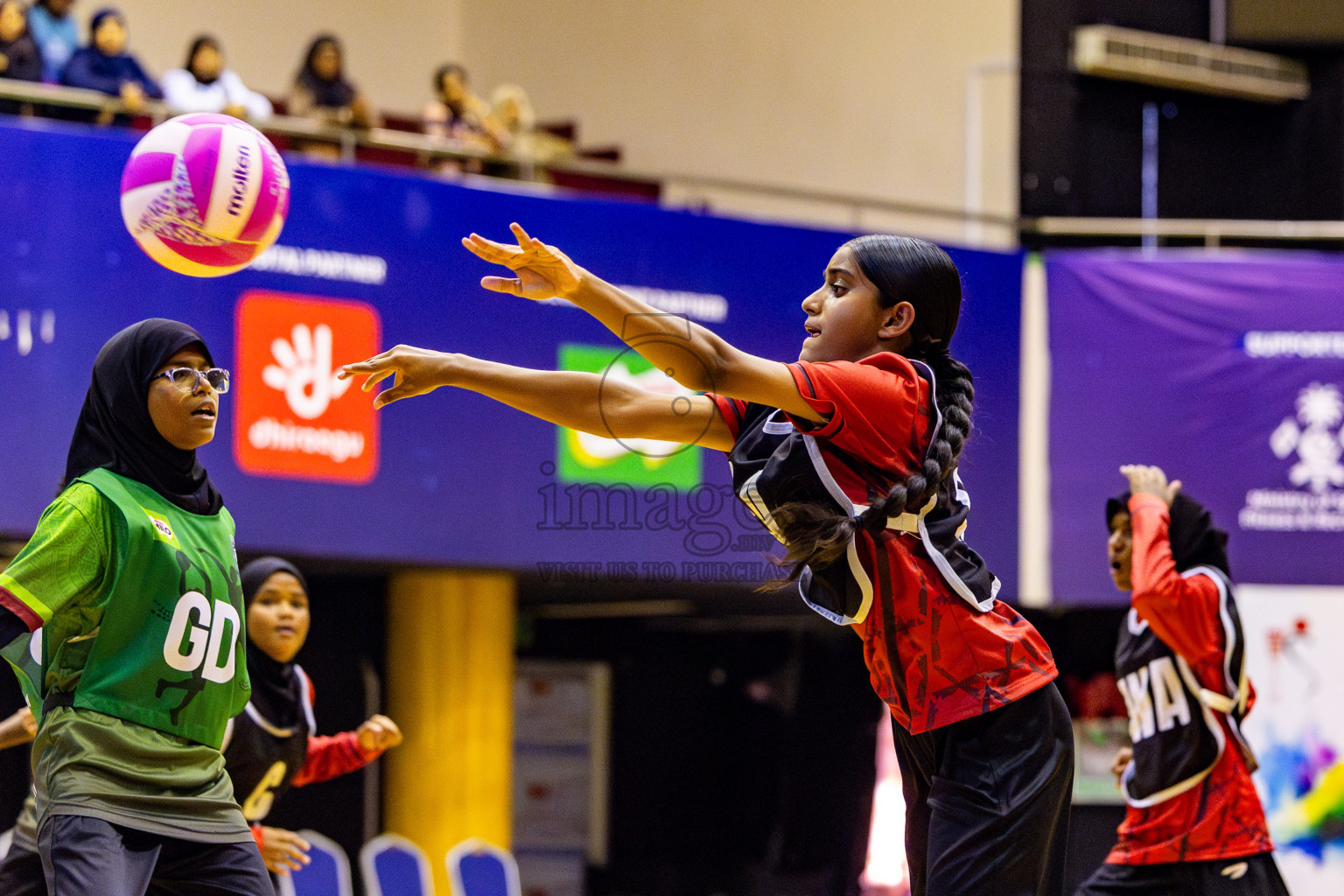 AIS Netball Academy vs Fiontti Sports Academy in Day 2 of 3rd Junior Championship - Netball association of Maldives, held at Social Center on Monday 20th January 2025 . Photos by Nausham Waheed