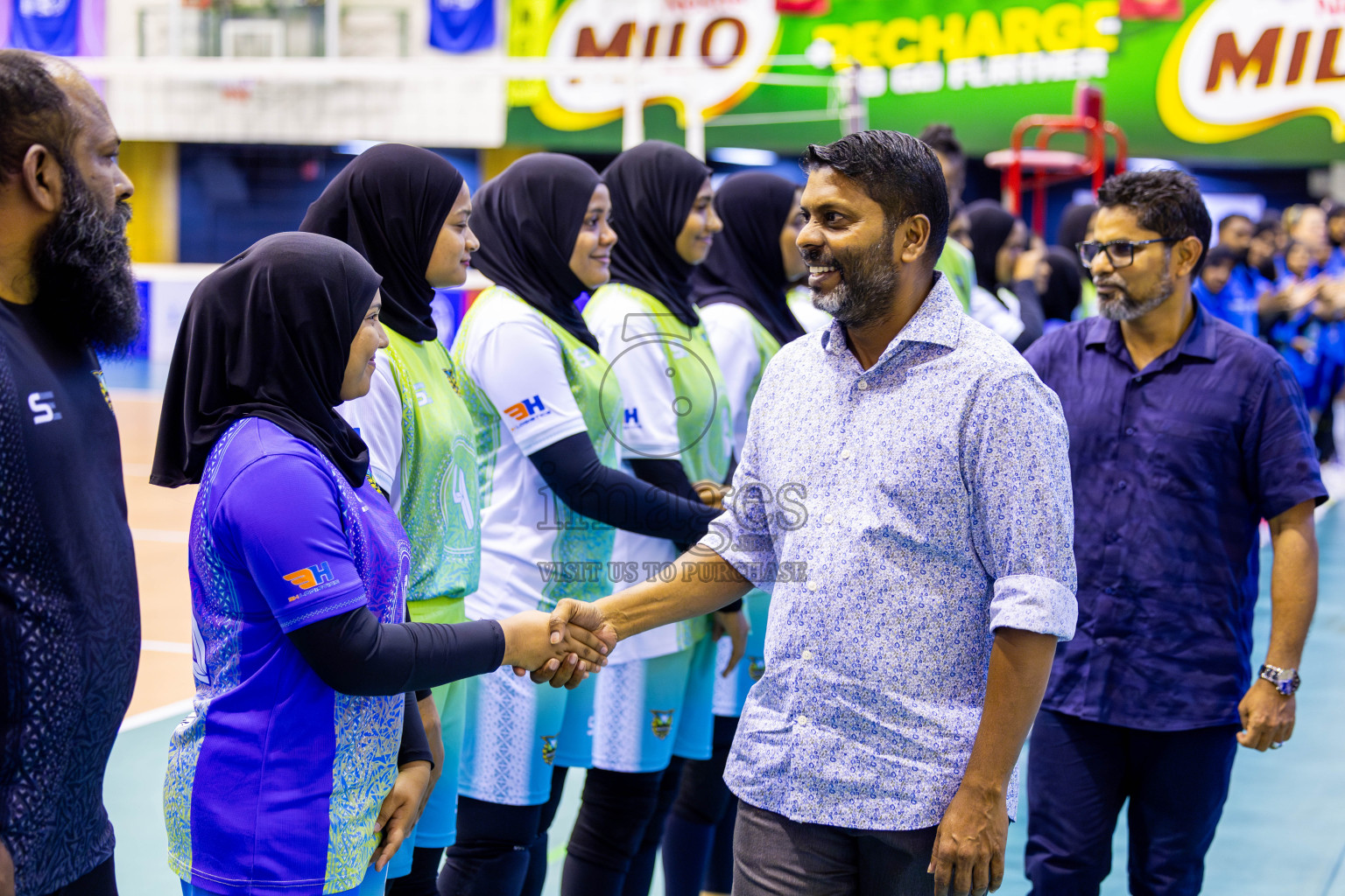 Police Club vs Club Wamco in the Final of Women's Division of National Volleyball League 2025 held in Male', Maldives on Sunday, 27th April 2025 at Social Center Indoor Hall Photos By: Nausham Waheed / images.mv