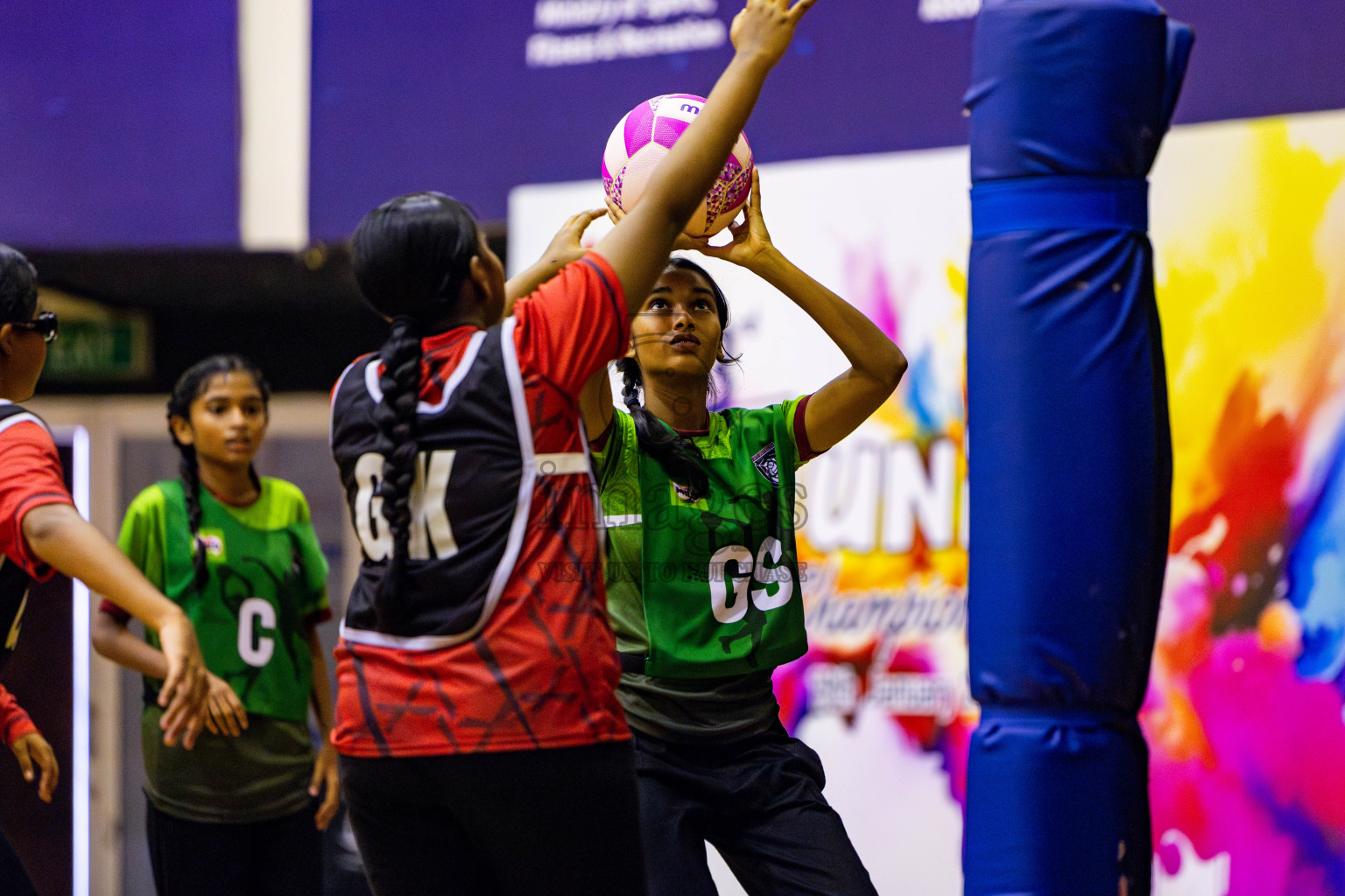AIS Netball Academy vs Fiontti Sports Academy in Day 2 of 3rd Junior Championship - Netball association of Maldives, held at Social Center on Monday 20th January 2025 . Photos by Nausham Waheed