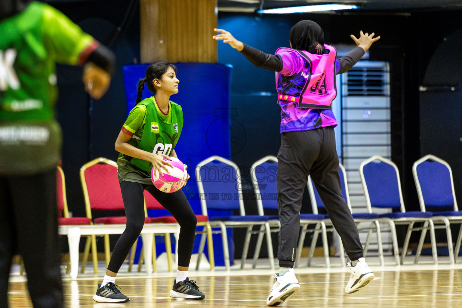 Fionti SA vs N Sports Academy in Day 6  of 3rd Netball Junior Championship, held at Social Center on Friday 24th January 2025 . Photos: Shuu Abdul Sattar / images.mv