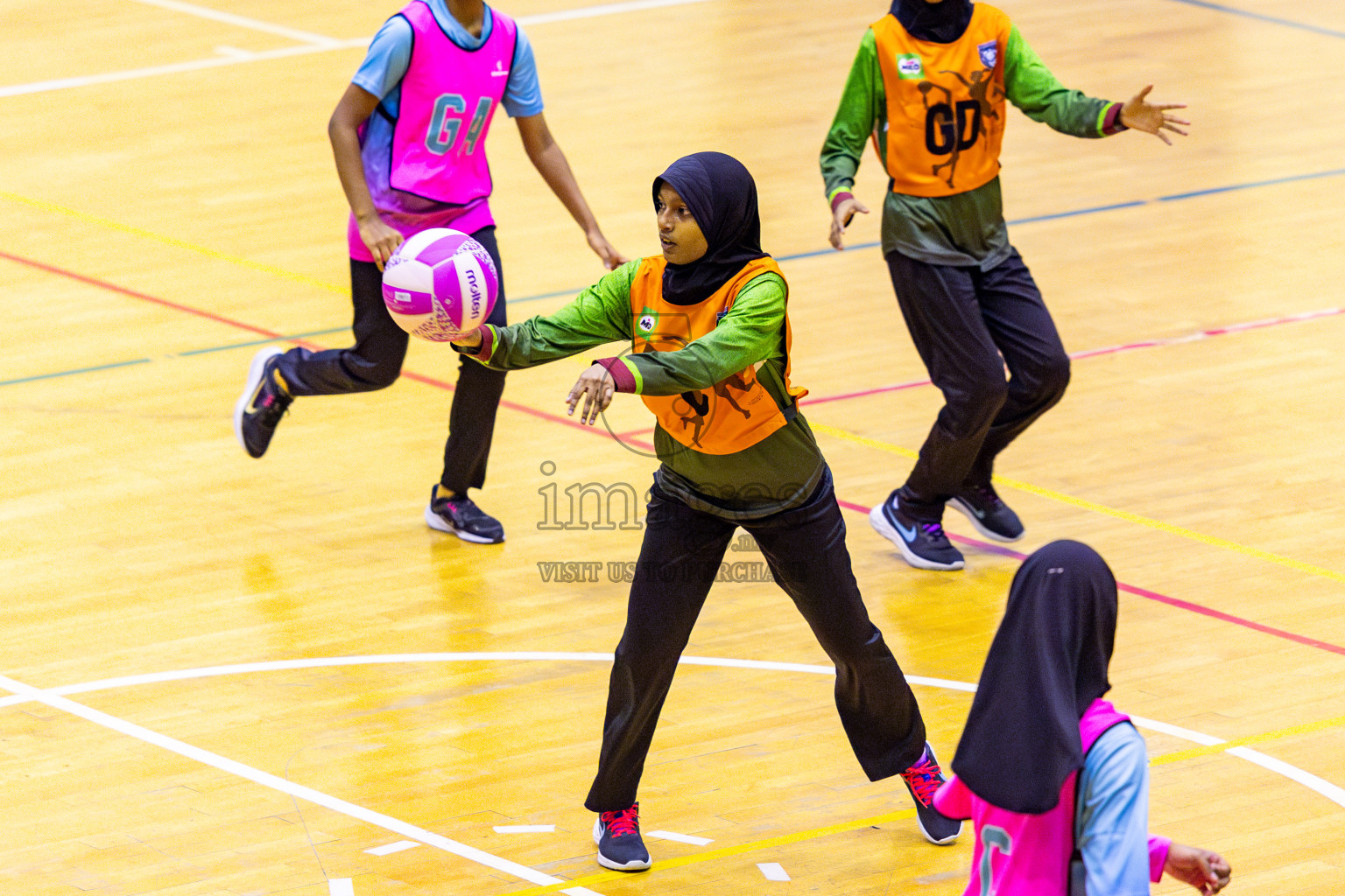 Fiontti A Team vs Young Netters A in Day 2 of 3rd Junior Championship - Netball association of Maldives, held at Social Center on Monday 20th January 2025 . Photos by Nausham Waheed