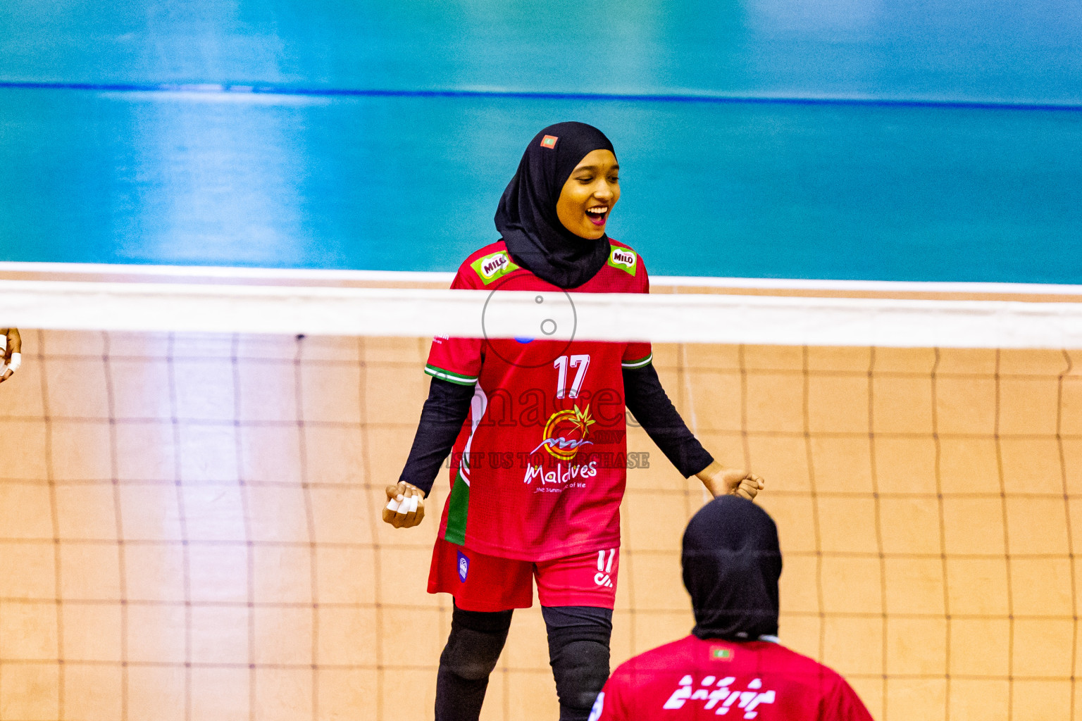 Nepal vs Maldives in Day 3 of CAVA U20 Woman's Volleyball Championship 2024 was held in Social Center, Male', Maldives on 20th July 2024. Photos: Nausham Waheed / images.mv