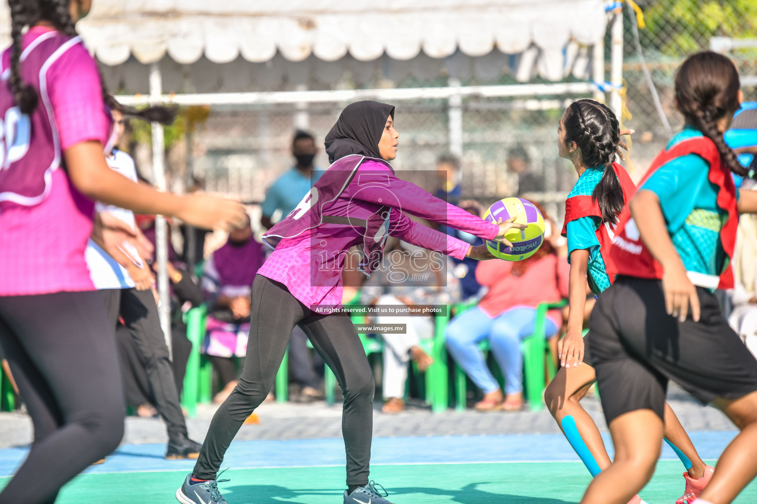 Day3 of Junior Netball Championship 2022 on 5 March 2022 held in Male', Maldives. Photos by Nausham Waheed.