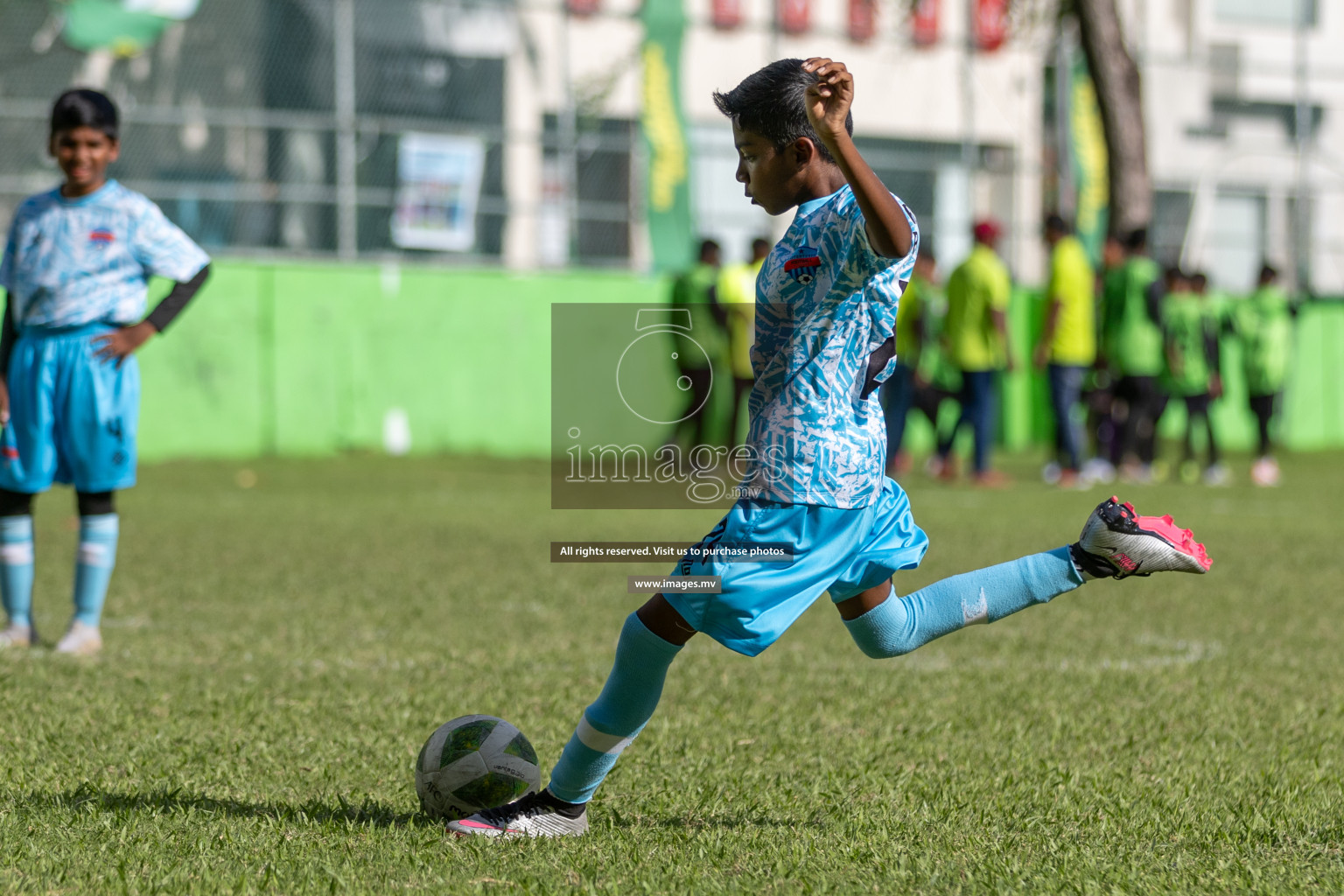 Day 1 of MILO Academy Championship 2023 (U12) was held in Henveiru Football Grounds, Male', Maldives, on Friday, 18th August 2023. Photos: Mohamed Mahfooz Moosa / images.mv