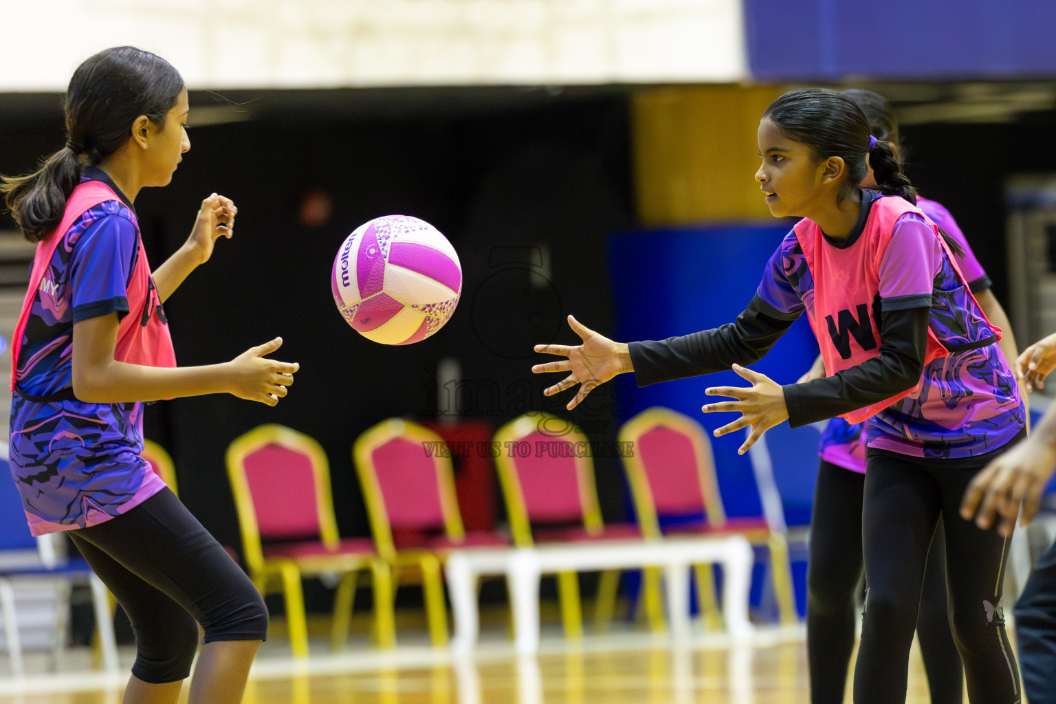 Netgens A vs N Sports academy in Day 3 of 3rd Netball Junior Championship, held at Social Center on Wednesday 22nd January 2025 . Photos: Shuu Abdul Sattar / images.mv