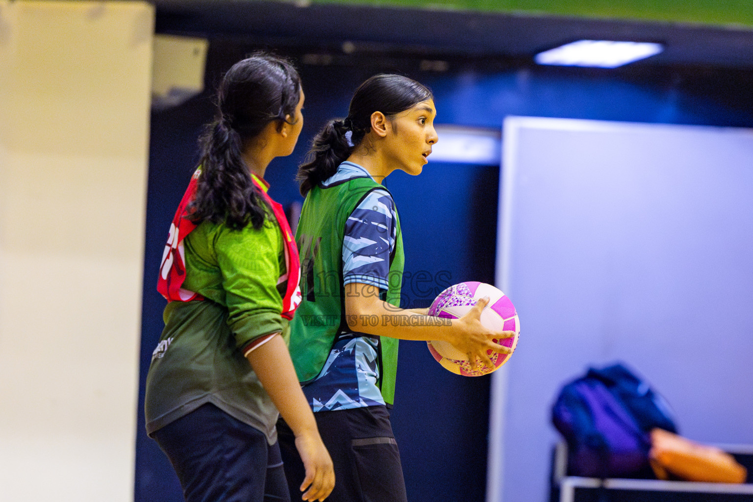 Fiontti Sports Club vs High Flyers U13 Finals of 3rd Netball Junior Championship, held at Social Center on Saturday, 25th January 2025 . Photos: Nausham Waheed / images.mv