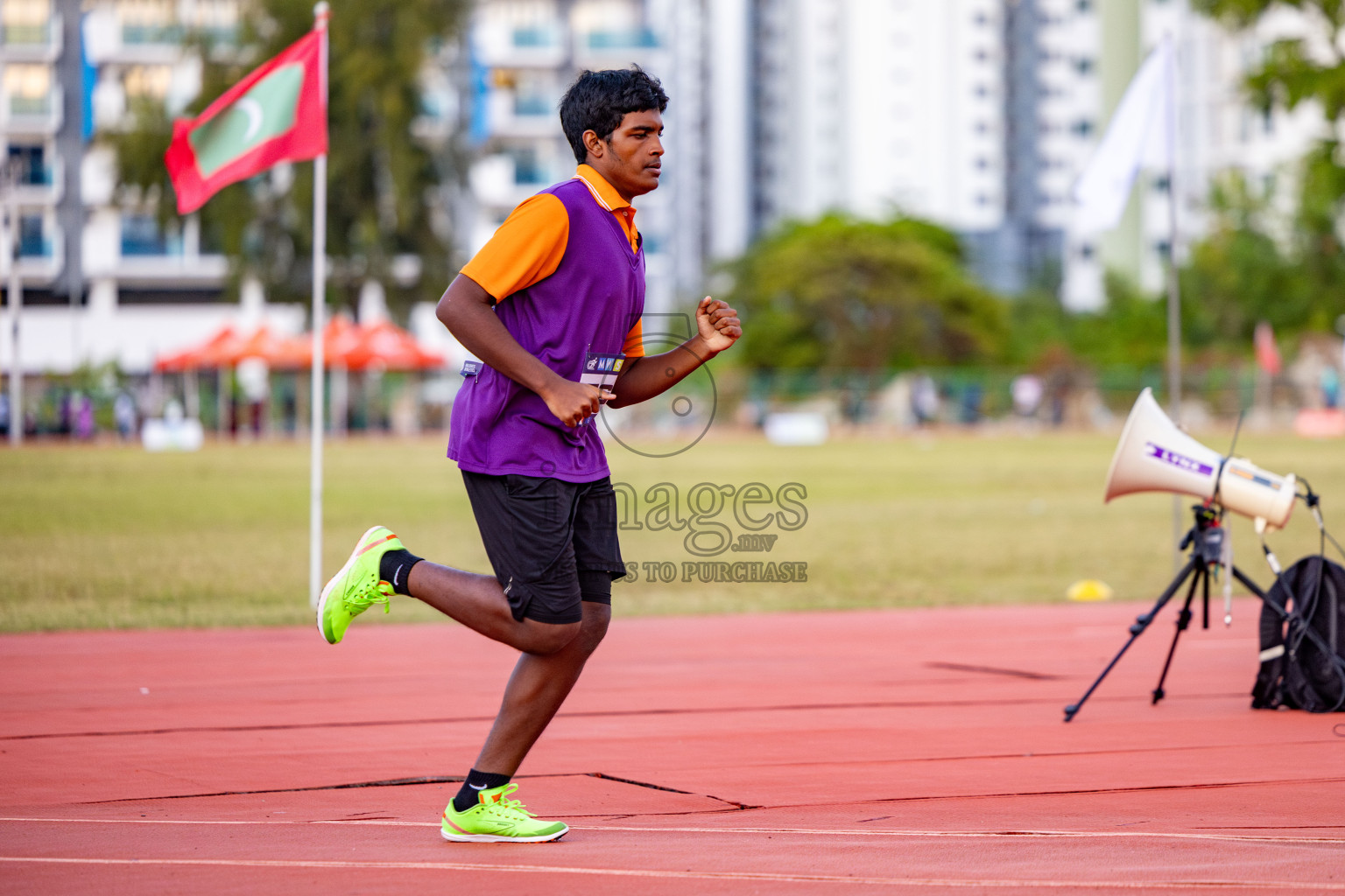 Day 1 of MWSC Interschool Athletics Championships 2024 held in Hulhumale Running Track, Hulhumale, Maldives on Saturday, 9th November 2024. 
Photos by: Hassan Simah / Images.mv