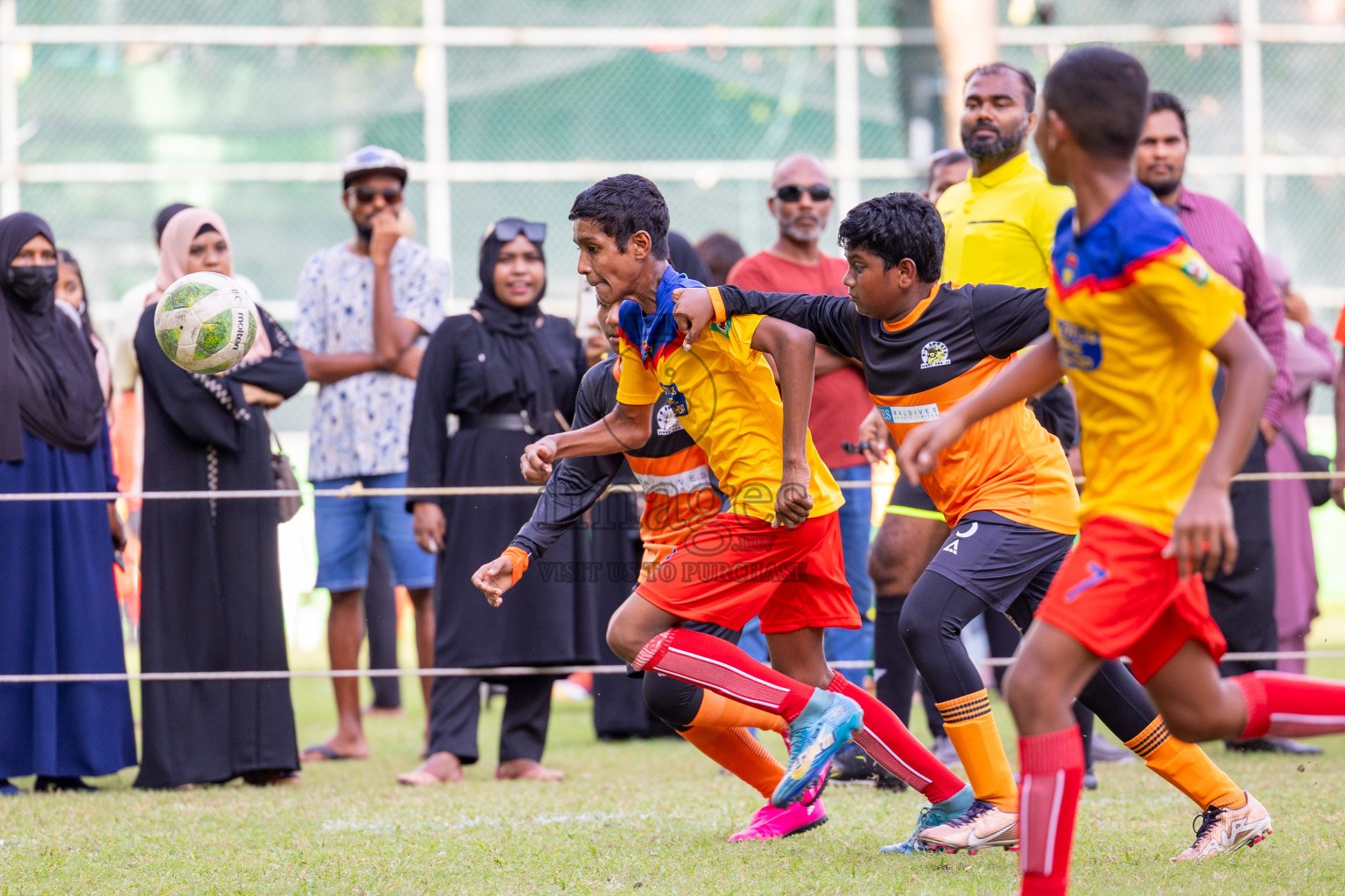 Day 1 of MILO Academy Championship 2024 - U12 was held at Henveiru Grounds in Male', Maldives on Thursday, 4th July 2024. 
Photos: Ismail Thoriq / images.mv