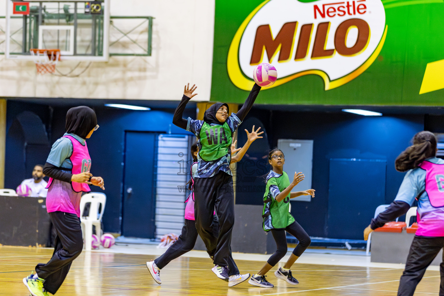 High Flyers vs Netkids B in Day 3 of 3rd Netball Junior Championship, held at Social Center on Tuesday, 21st January 2025 . 
Photos: Hassan Simah / images.mv