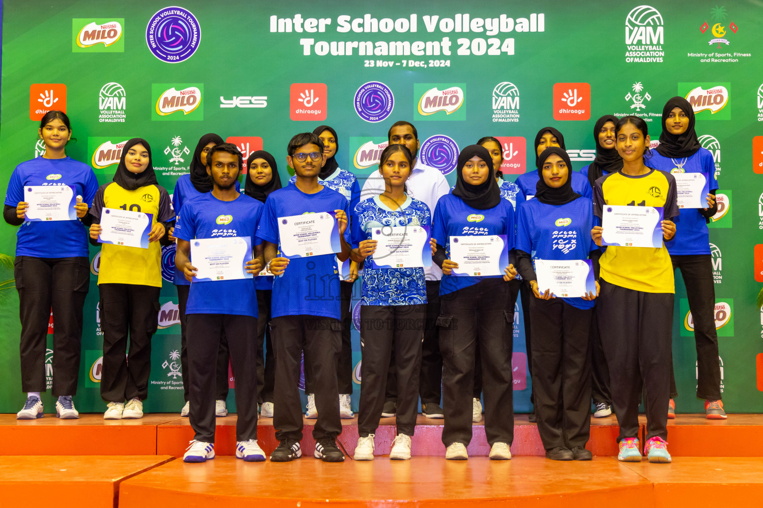 Finals of Interschool Volleyball Tournament 2024 was held in Social Center at Male', Maldives on Friday, 6th December 2024. Photos: Nausham Waheed / images.mv