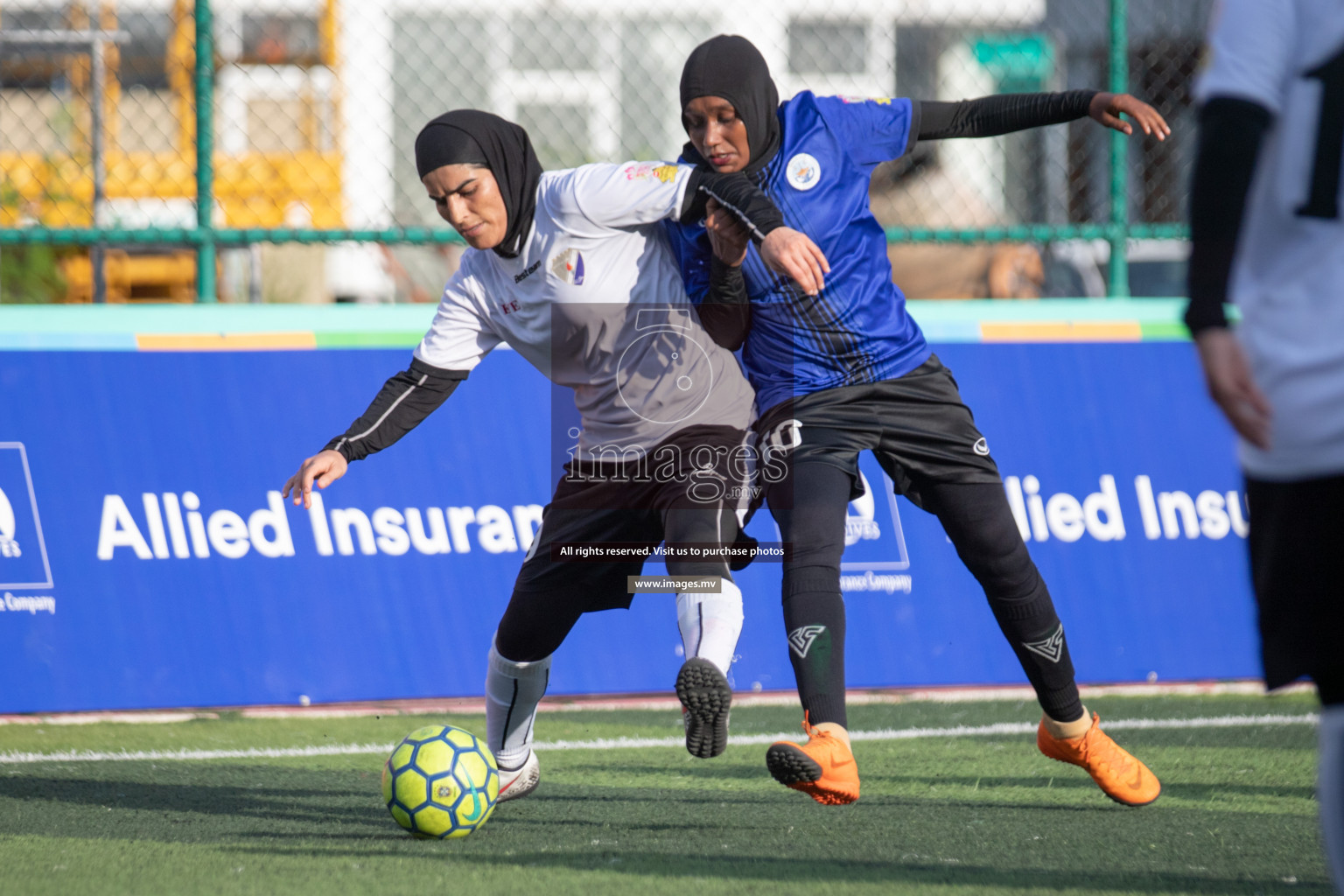 Maldives Ports Limited vs Dhivehi Sifainge Club in the semi finals of 18/30 Women's Futsal Fiesta 2019 on 27th April 2019, held in Hulhumale Photos: Hassan Simah / images.mv