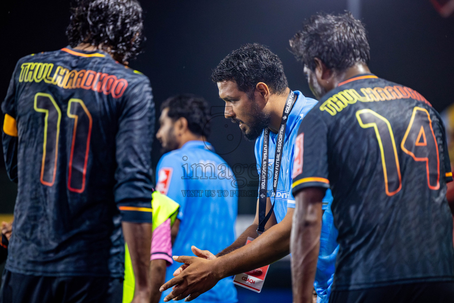 B Thulhaadhoo vs B Fehendhoo in Day 18 of Golden Futsal Challenge 2025 was held on Wednesday, 22nd January 2025, in Hulhumale', Maldives. Photos: Nausham Waheed / images.mv