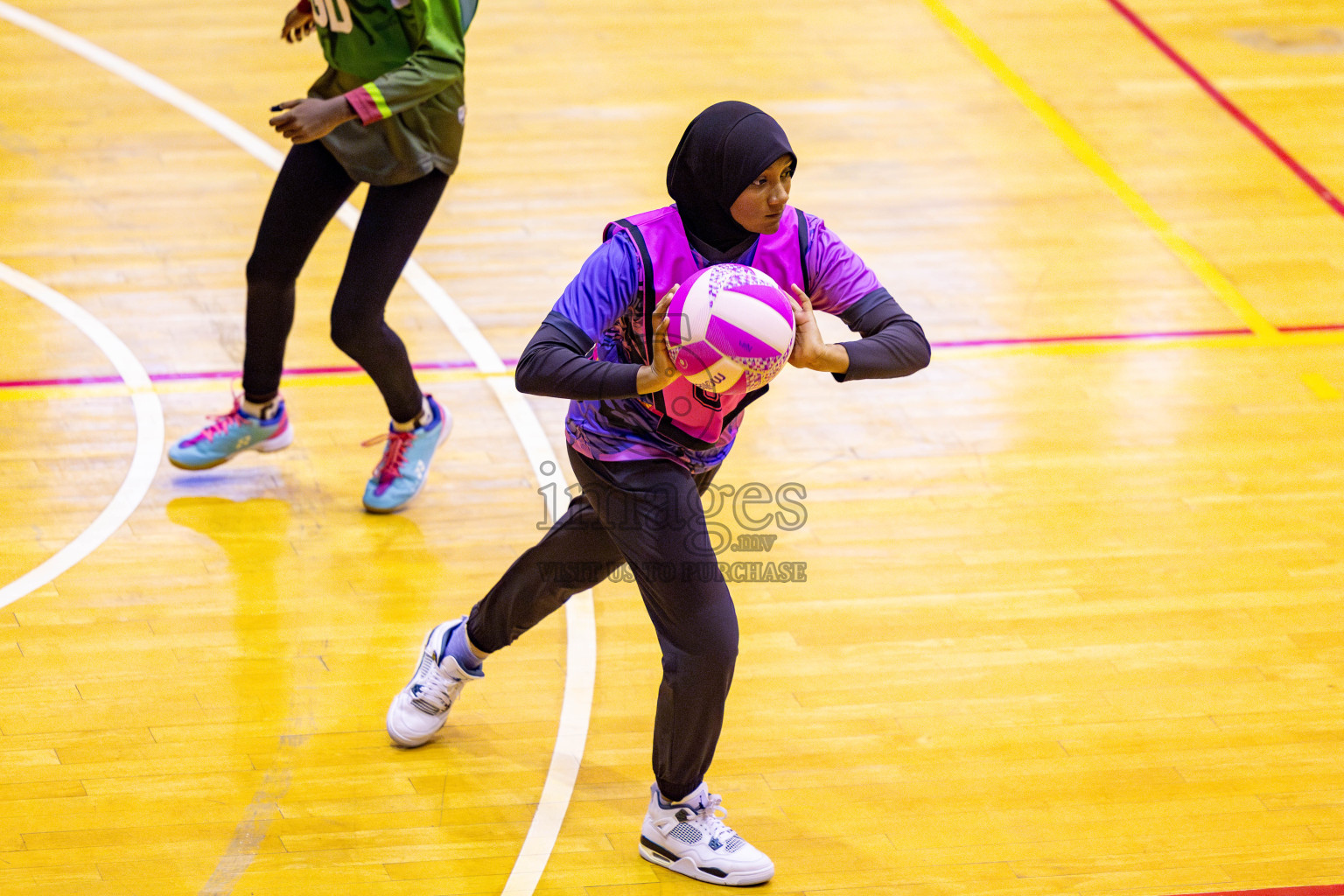 N Sports Acamdemy A vs Fiontti Sports Club in Day 3 of 3rd Netball Junior Championship, held at Social Center on Tuesday, 21st January 2025 . Photos: Nausham Waheed / images.mv