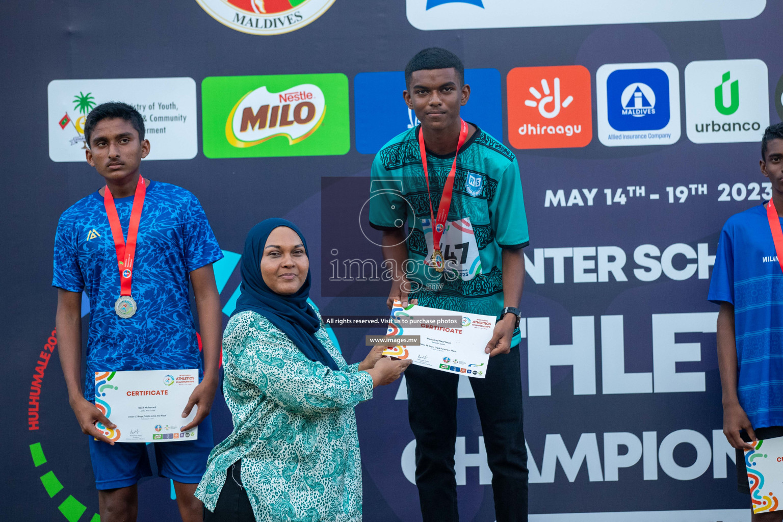 Day three of Inter School Athletics Championship 2023 was held at Hulhumale' Running Track at Hulhumale', Maldives on Tuesday, 16th May 2023. Photos: Nausham Waheed / images.mv