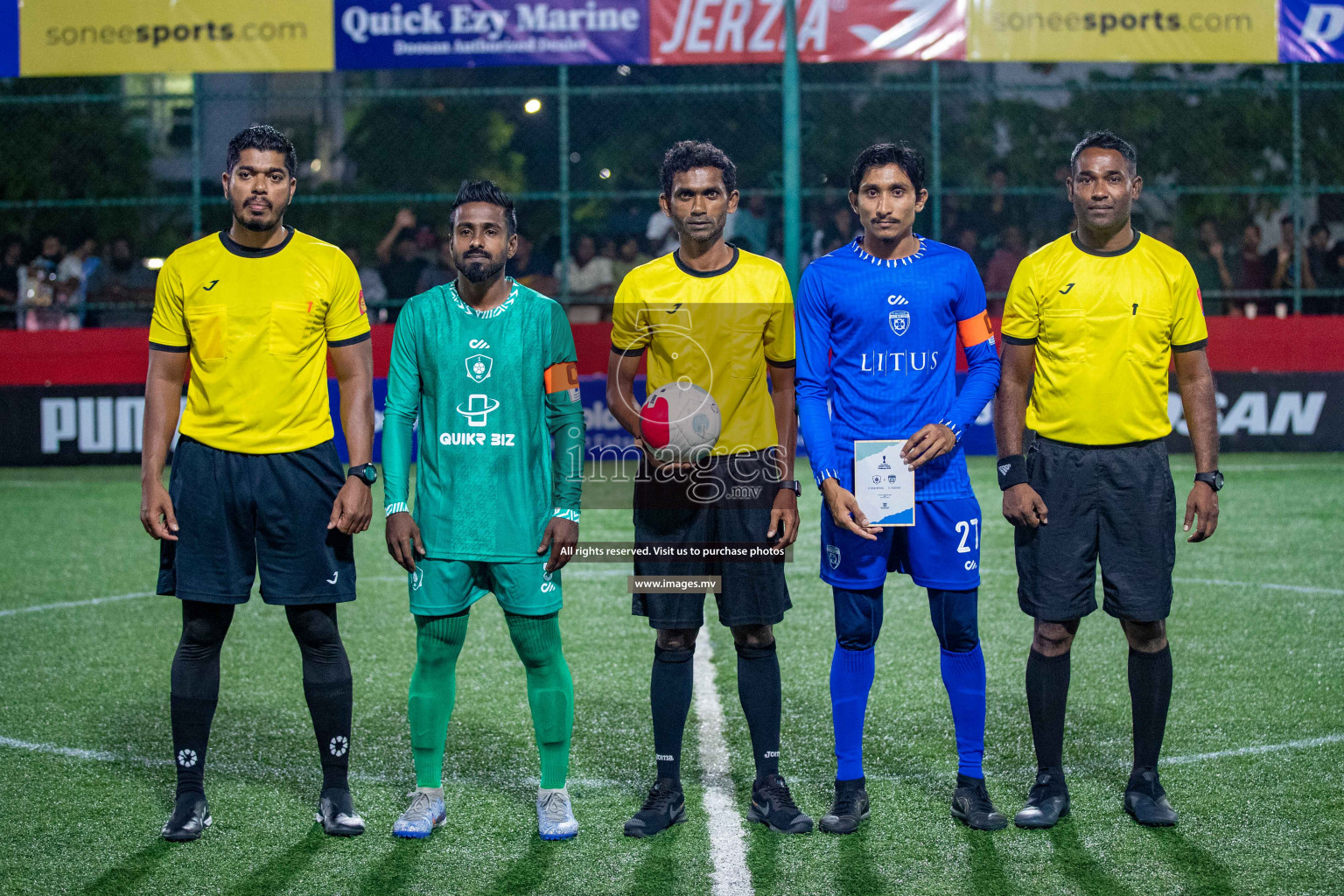 R. Meedhoo vs R. Dhuvaafaru in Day 2 of Golden Futsal Challenge 2023 on 06 February 2023 in Hulhumale, Male, Maldives