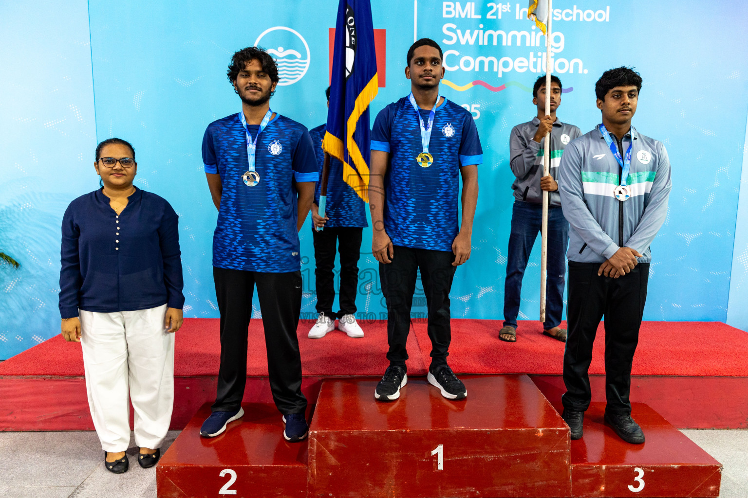 Closing Ceremony of BML 21st Interschool Swimming Competition 2025 .was held in Hulhumale' Swimming Pool, Hulhumale', Maldives on Saturday, 18th October 2025. 
Photos: Hassan Simah / images.mv