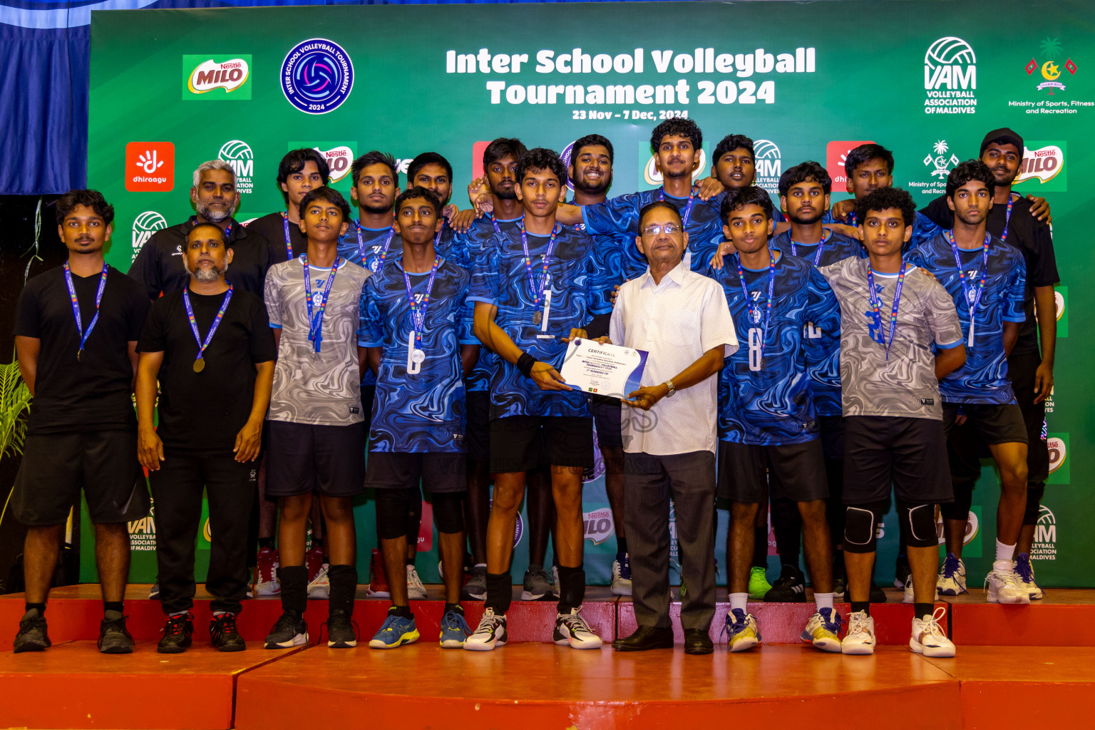 Finals of Interschool Volleyball Tournament 2024 was held in Social Center at Male', Maldives on Friday, 6th December 2024. Photos: Nausham Waheed / images.mv