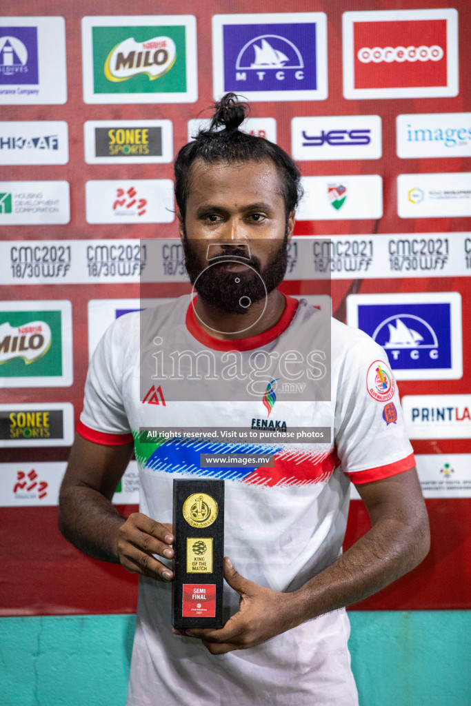 Team FSM Vs Prisons Club in the Semi Finals of Club Maldives 2021 held in Hulhumale, Maldives on 15 December 2021. Photos: Shuu Abdul Sattar / images.mv