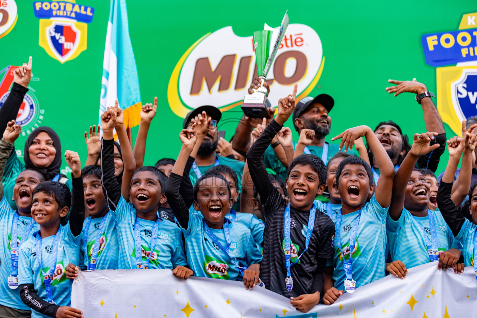 Day 2 of MILO Kids Football Fiesta was held at National Stadium in Male', Maldives on Saturday, 24th February 2024.