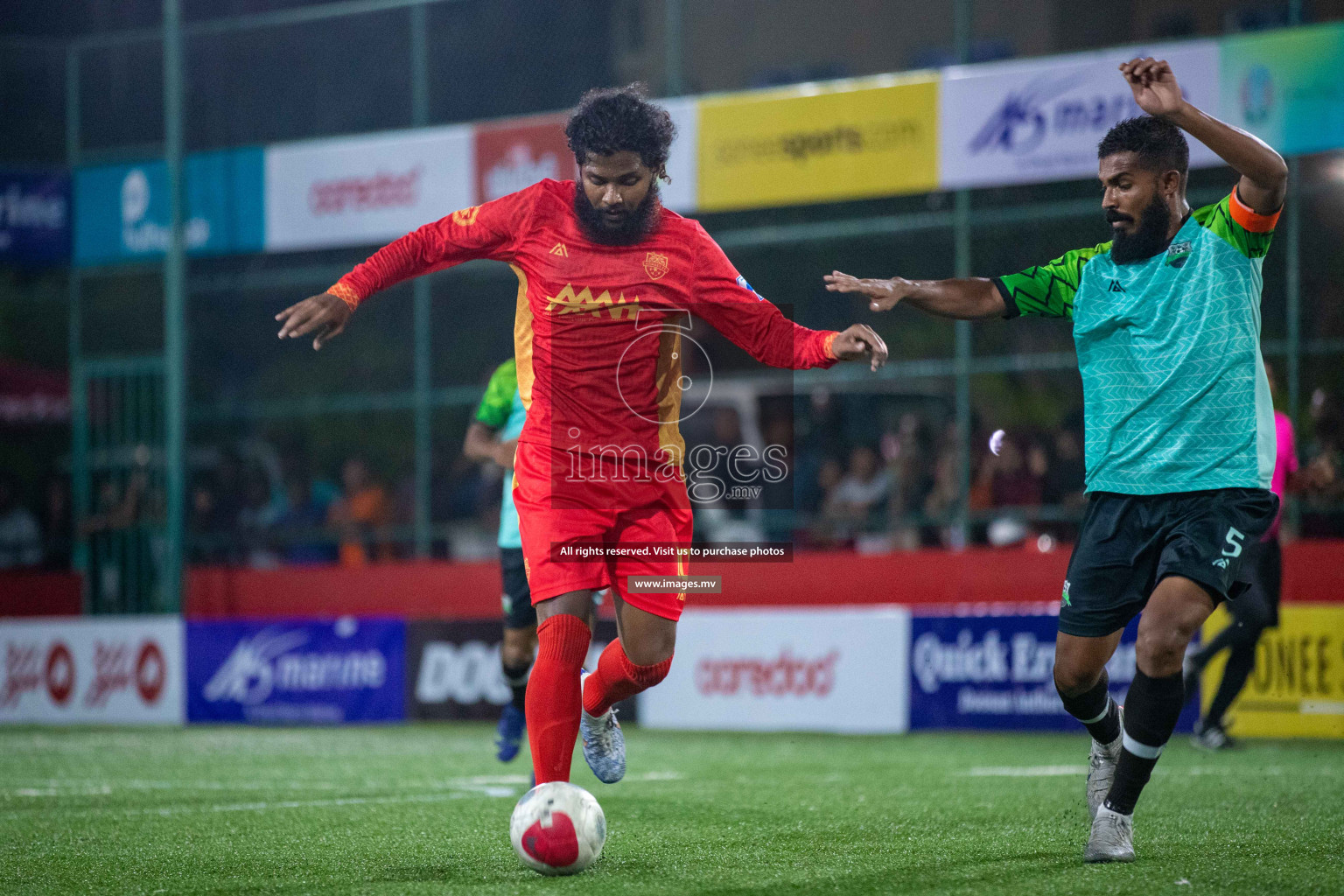 GA. Kondey vs GA. Dhaandhoo in Day 7 of Golden Futsal Challenge 2023 on 11 February 2023 in Hulhumale, Male, Maldives