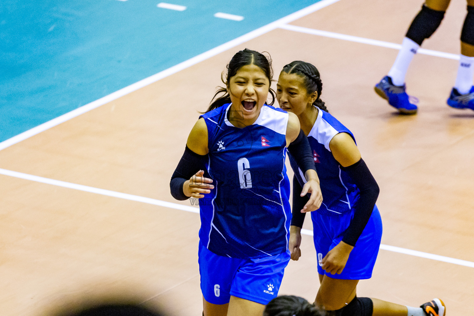 Nepal vs Sri Lanka in Day 1 of CAVA U20 Woman's Volleyball Championship 2024 was held in Social Center, Male', Maldives on 18th July 2024. Photos: Nausham Waheed / images.mv