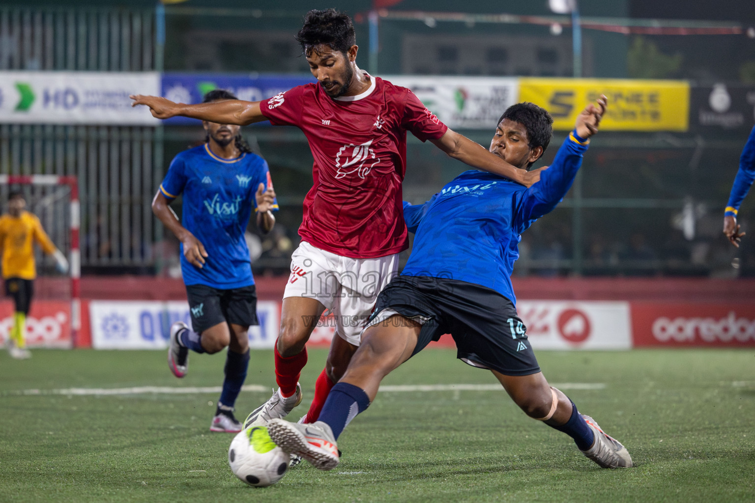 K. Maafushi vs K. Kaashidhoo in Day 28 of Golden Futsal Challenge 2024 was held on Sunday , 11th February 2024 in Hulhumale', Maldives Photos: Mohamed Mahfooz Moosa / images.mv