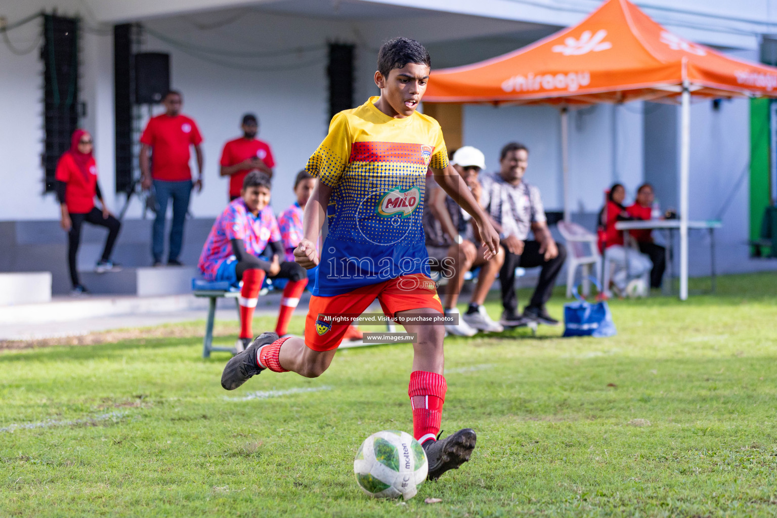 Day 2 of MILO Academy Championship 2023 (U12) was held in Henveiru Football Grounds, Male', Maldives, on Saturday, 19th August 2023. Photos: Nausham Waheedh / images.mv