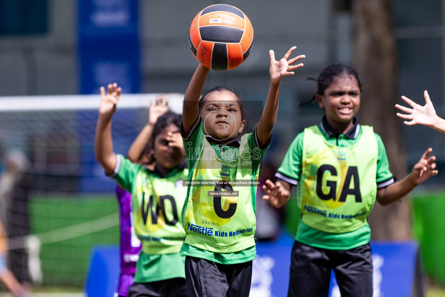 Day 2 of Nestle' Kids Netball Fiesta 2023 held in Henveyru Stadium, Male', Maldives on Thursday, 1st December 2023. Photos by Nausham Waheed / Images.mv