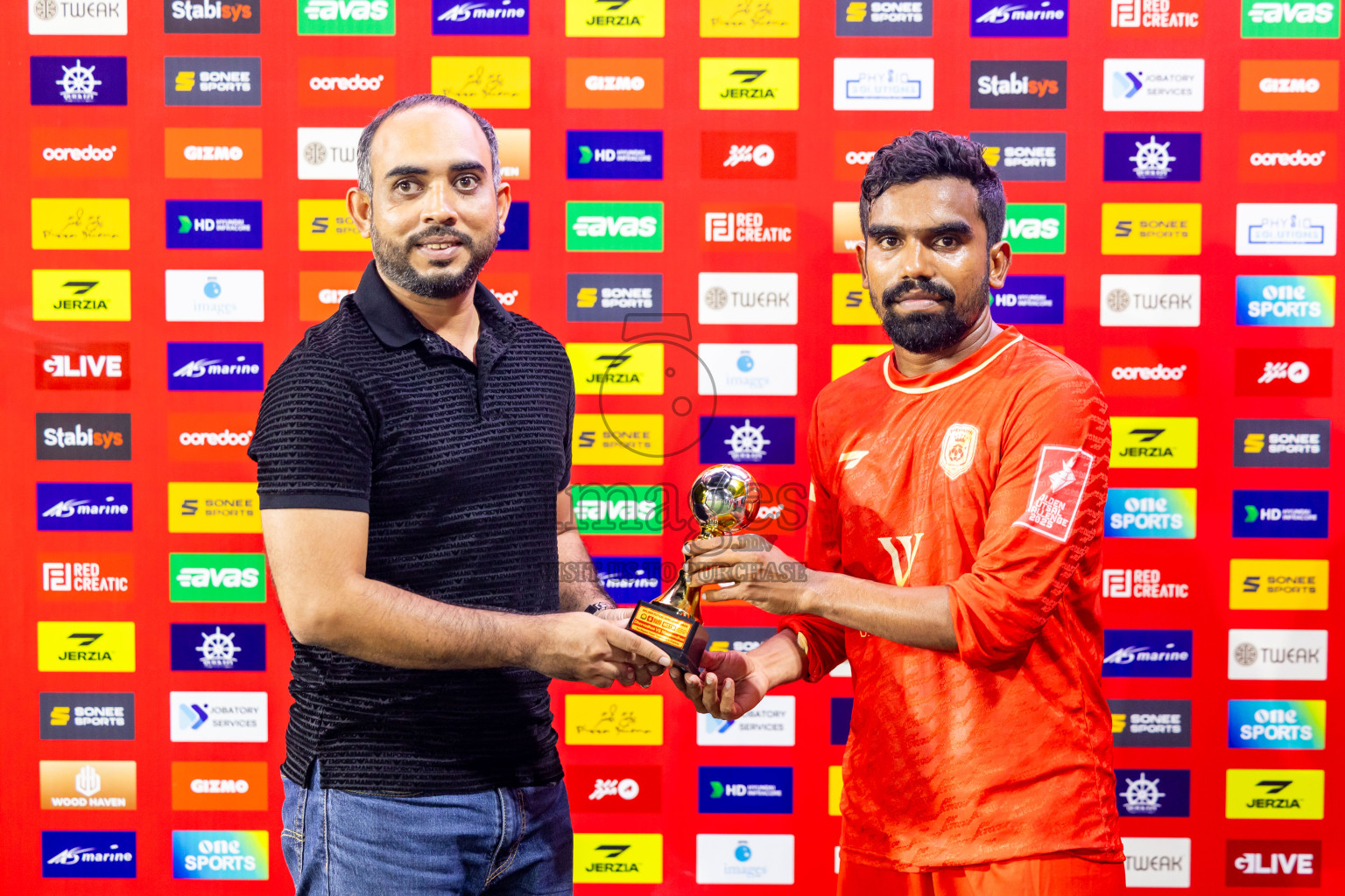 GA Dhevvadhoo vs GA Maamendhoo in Day 14 of Golden Futsal Challenge 2025 was held on Saturday, 18th January 2025, in Hulhumale', Maldives. Photos: Nausham Waheed / images.mv