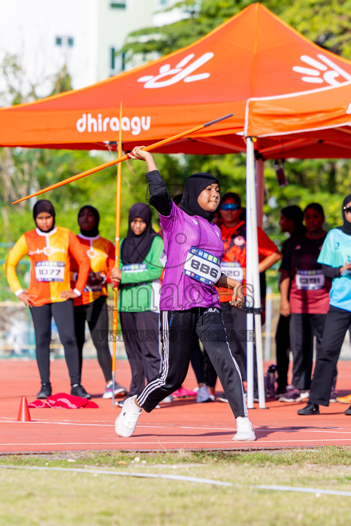 Day 3 of MWSC Interschool Athletics Championships 2024 held in Hulhumale Running Track, Hulhumale, Maldives on Monday, 11th November 2024. Photos by: Nausham Waheed / Images.mv