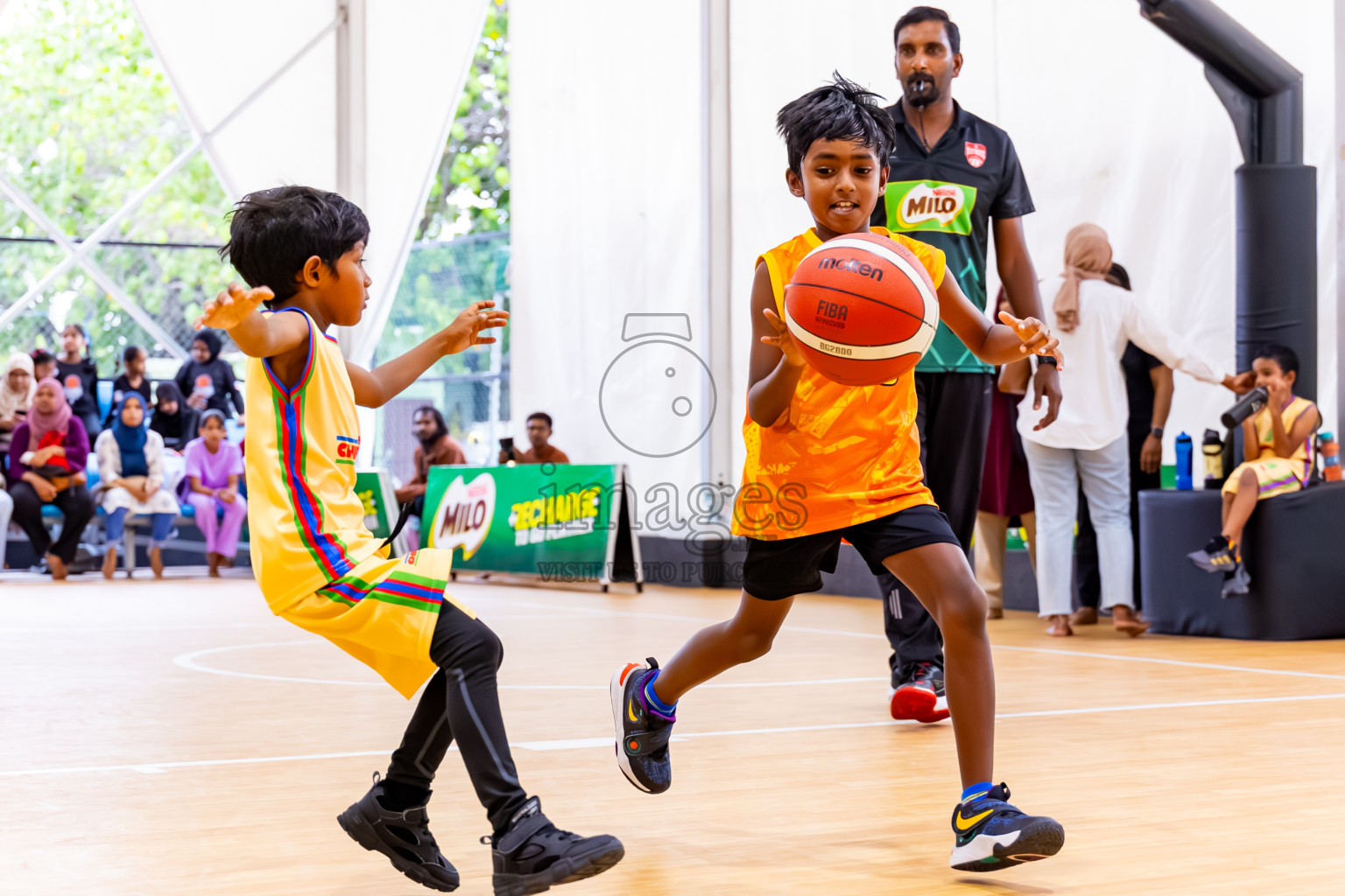 Day 3 of Milo 5 x 5 Junior Challenge 2025 - Basketball tournament held in Basketball Training Center, Male', Maldives on Saturday, 11th October 2025. Photos by: Nausham Waheed, Hassan Simah / Images.mv