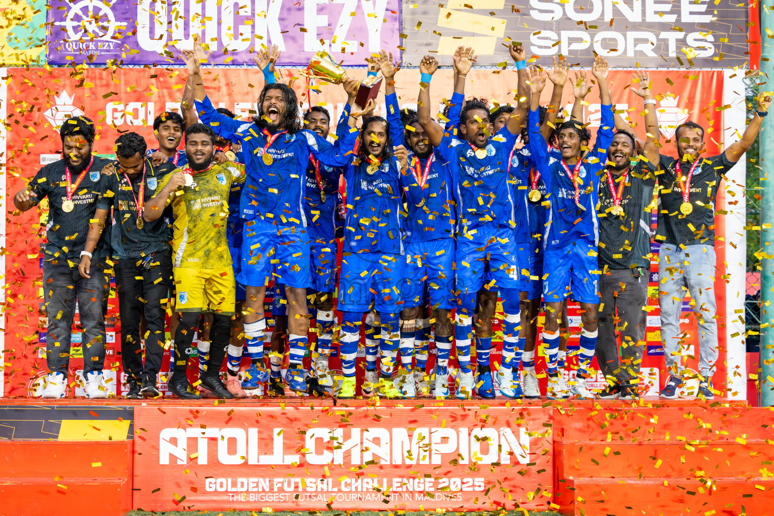 AA. Mathiveri VS AA. Thoddoo in Atoll Round Final on Day 20 of Golden Futsal Challenge 2025 was held on Friday, 24th January 2025, in Hulhumale', Maldives. Photos: Ismail Thoriq / images.mv