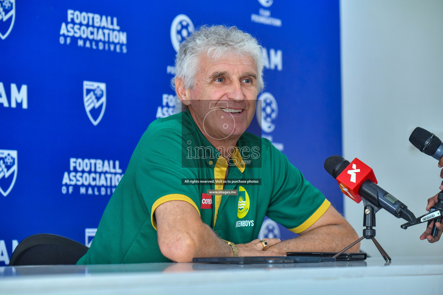 President's Cup 2023 Pre Match Press Conference held in National Football Stadium, Male', Maldives Photos: Nausham Waheed / Images.mv