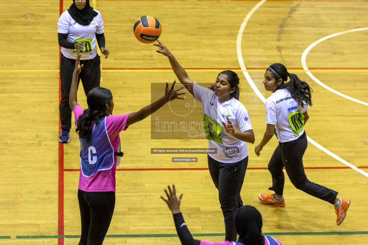 Sports Club Shining Star vs Club Green Streets in the Milo National Netball Tournament 2022 on 17 July 2022, held in Social Center, Male', Maldives. Photographer: Hassan Simah / Images.mv