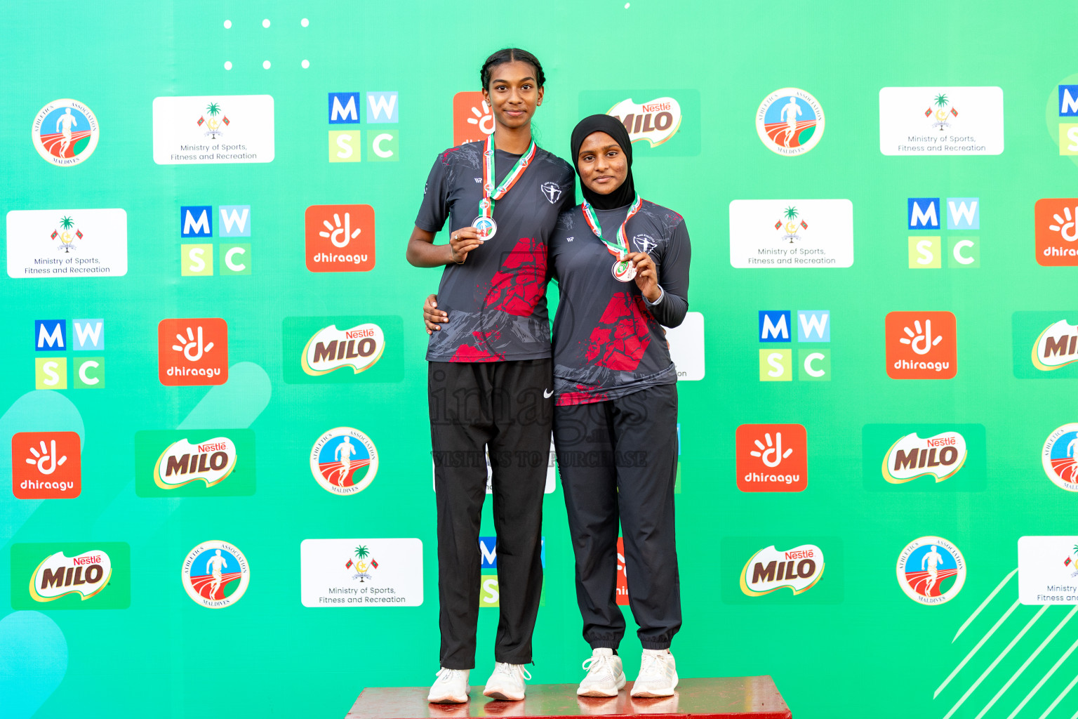 Day 2 of 12th Milo Association Championships was held in Ekuveni Track at Male', Maldives on Friday, 25th April 2025. Photos: Hassan Simah / images.mv