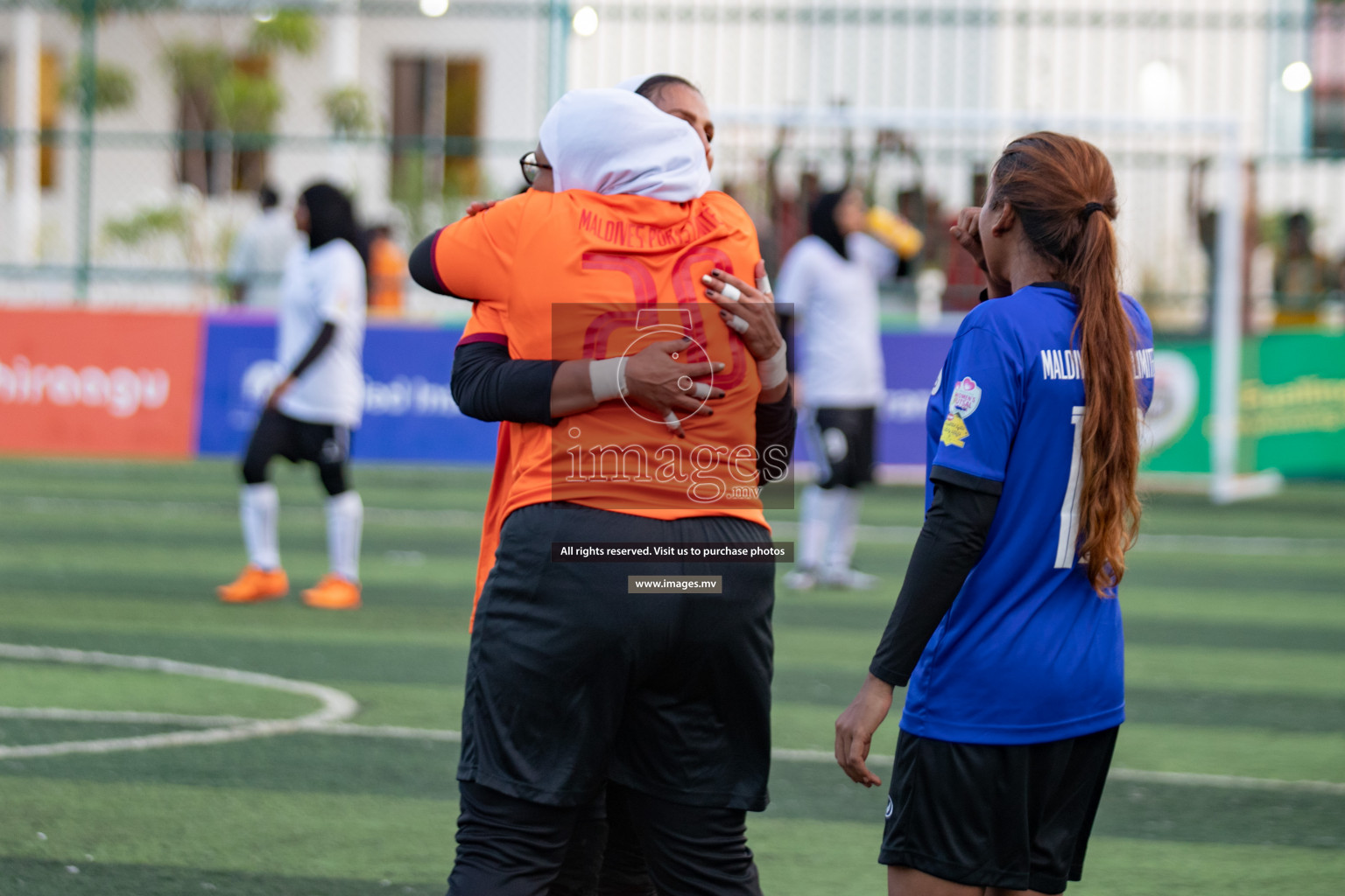 Maldives Ports Limited vs Dhivehi Sifainge Club in the semi finals of 18/30 Women's Futsal Fiesta 2019 on 27th April 2019, held in Hulhumale Photos: Hassan Simah / images.mv