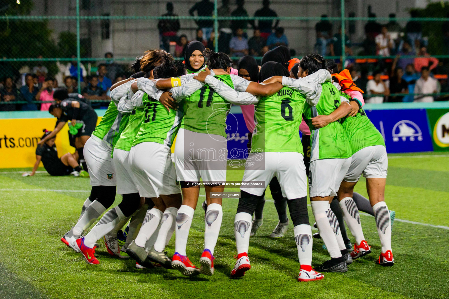 Club WAMCO vs DSC in the Semi Finals of 18/30 Women's Futsal Fiesta 2021 held in Hulhumale, Maldives on 14th December 2021. Photos: Shu Abdul Sattar / images.mv