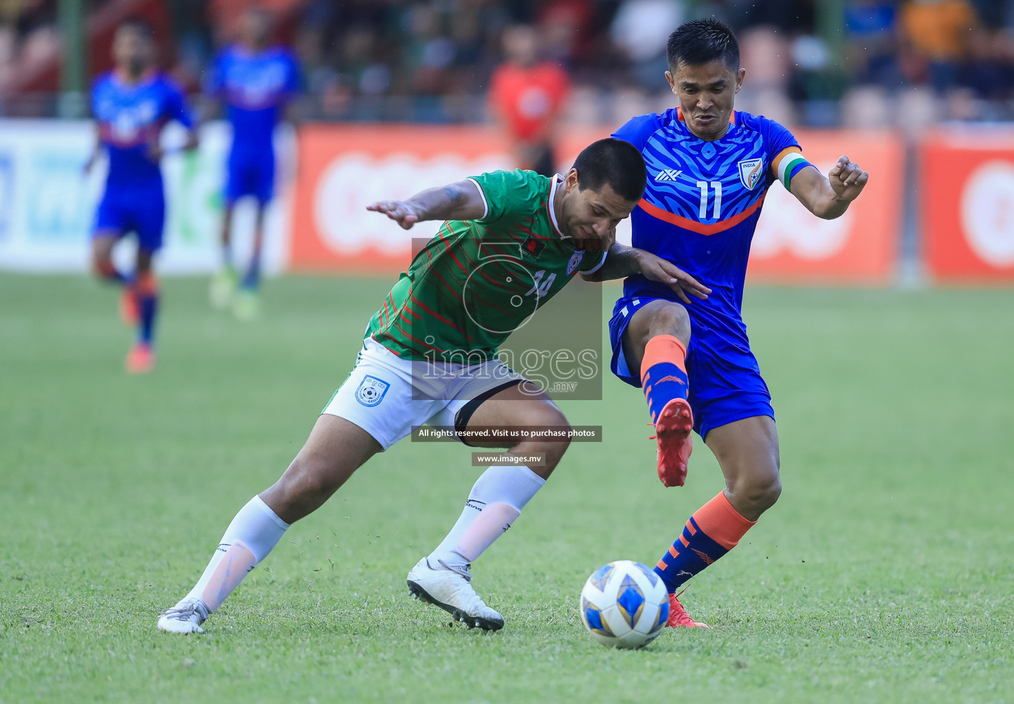 Bangladesh vs India in SAFF Championship 2021 held on 1st October 2021 in Galolhu National Stadium, Male', Maldives