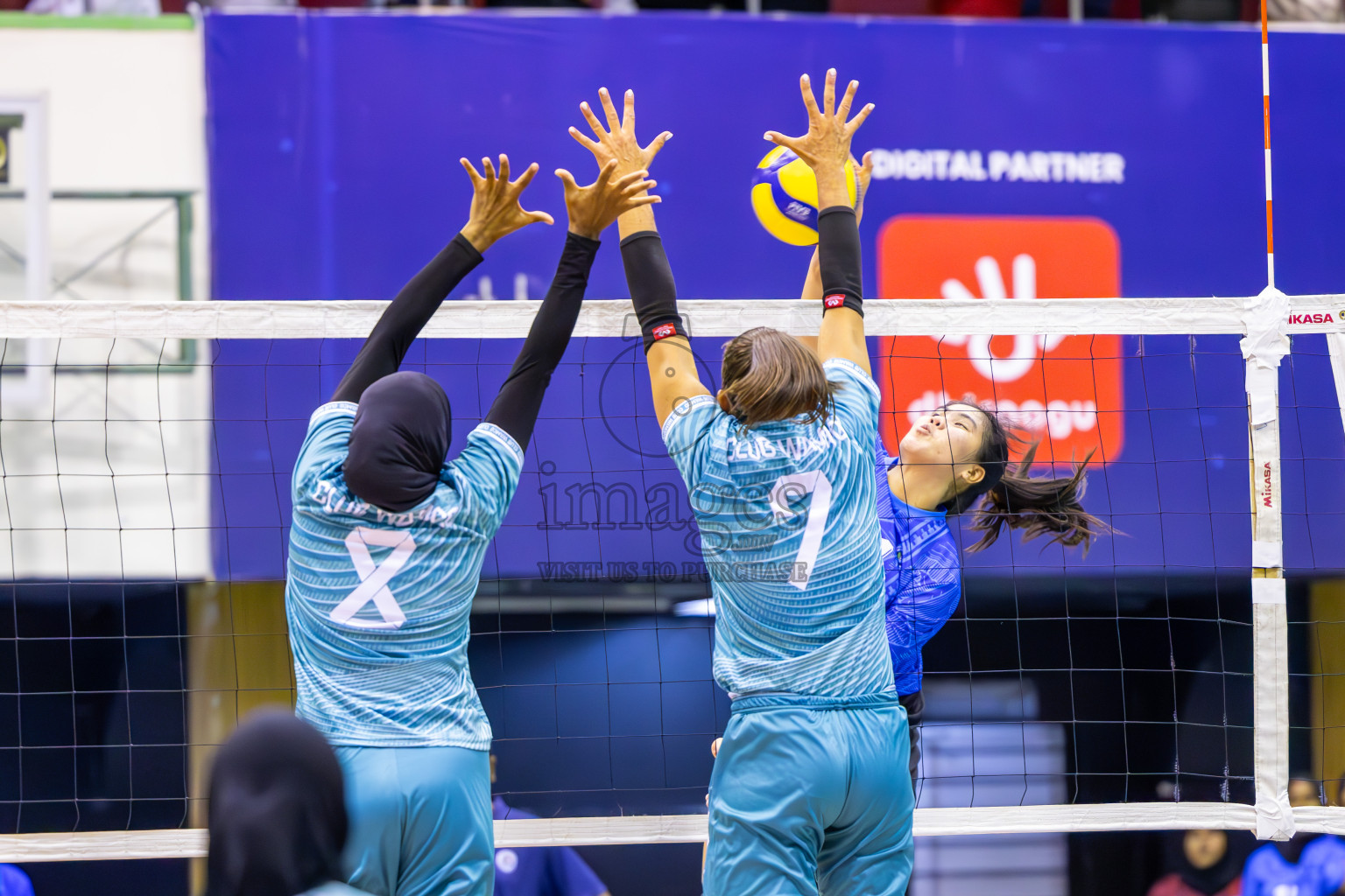 Club WAMCO vs Police Club in the final of National Volleyball Championship 2024 (women's division) was held in Social Center Indoor Hall on Thursday, 24th October 2024. 
Photos: Ismail Thoriq / images.mv