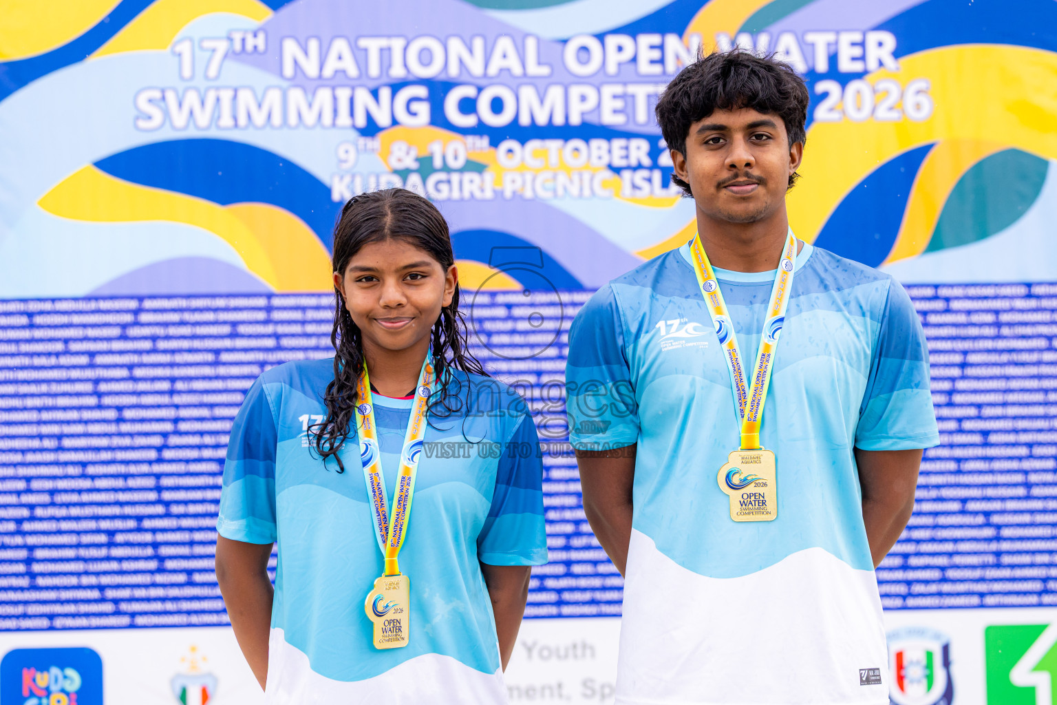 Day 1 of 17th National Open Water Swimming Competition 2026 held in Kudagiri Picnic Island, Maldives on Friday, 9th Oct 2026. Photos: Nausham Waheed / images.mv