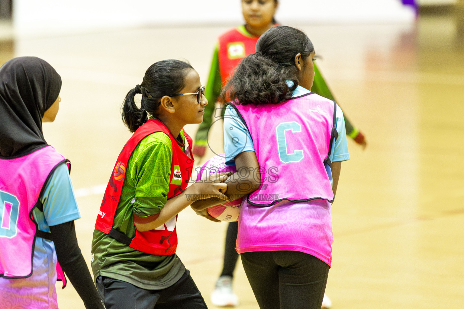 Netkids C vs Fionti Academy A in Day 5 of 3rd Netball Junior Championship, held at Social Center on Thursday 23rd January 2025 . Photos: Shuu Abdul Sattar / images.mv