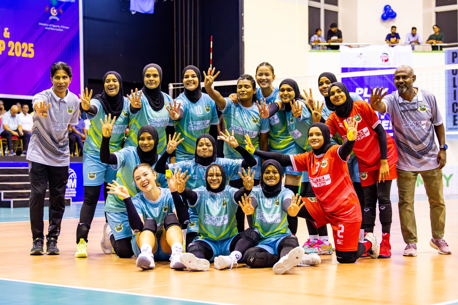 Police Club vs Club Wamco in the Final of Women's Division of National Volleyball Championship 2025 held in Male', Maldives on Sunday, 4th May 2025 at Social Center Indoor Hall Photos By: Nausham Waheed / images.mv