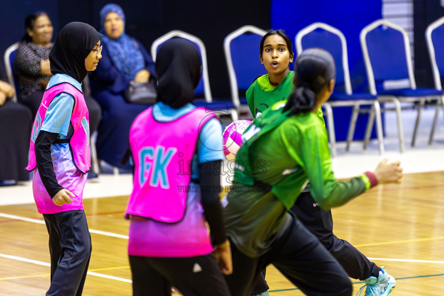 Young Netters B vs Fionti SC in Day 5 of 3rd Netball Junior Championship, held at Social Center on Thursday 23rd January 2025 . Photos: Shuu Abdul Sattar / images.mv